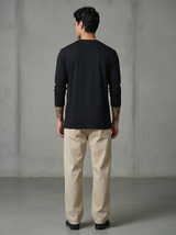 Cart Pocket Black Regular Full Sleeves T-Shirt