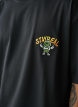 Stay Real Robot Oversized Black T-Shirt