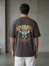 Stay Real Robot Oversized Brown T-Shirt