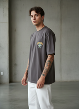 Stay Real Robot Oversized Brown T-Shirt