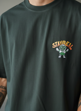 Stay Real Robot Oversized Green T-Shirt