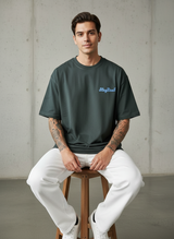 American Dog Oversized Green T-Shirt