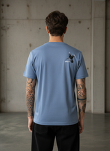 Tie Print Regular Fit Blue T-Shirt