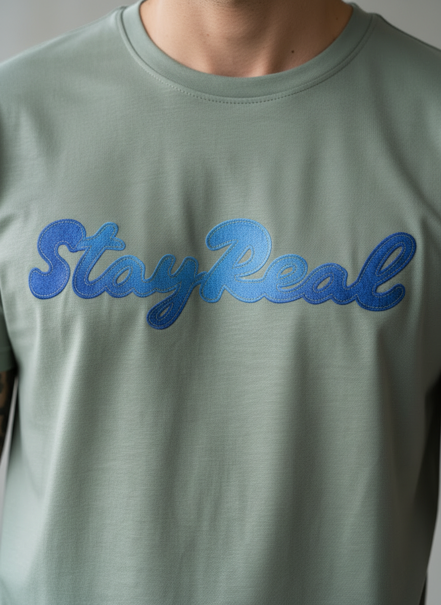 SR Denim Regular Fit Green T-Shirt