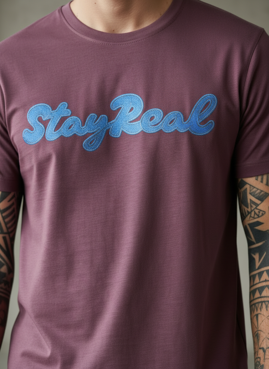 SR Denim Regular Fit Pink T-Shirt