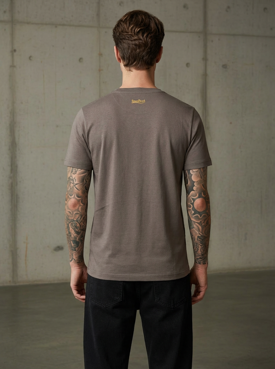 SR Denim Regular Fit Brown T-Shirt