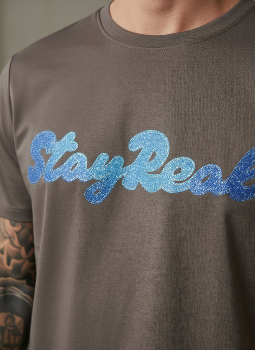 SR Denim Regular Fit Brown T-Shirt