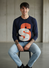 Double Trouble Navy Blue Regular Full Sleeves T-Shirt