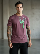 Tie Print Regular Fit Pink T-Shirt
