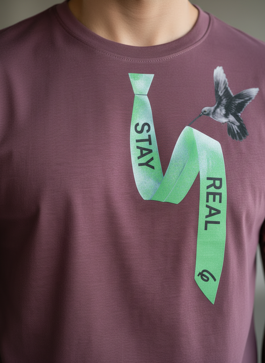 Tie Print Regular Fit Pink T-Shirt