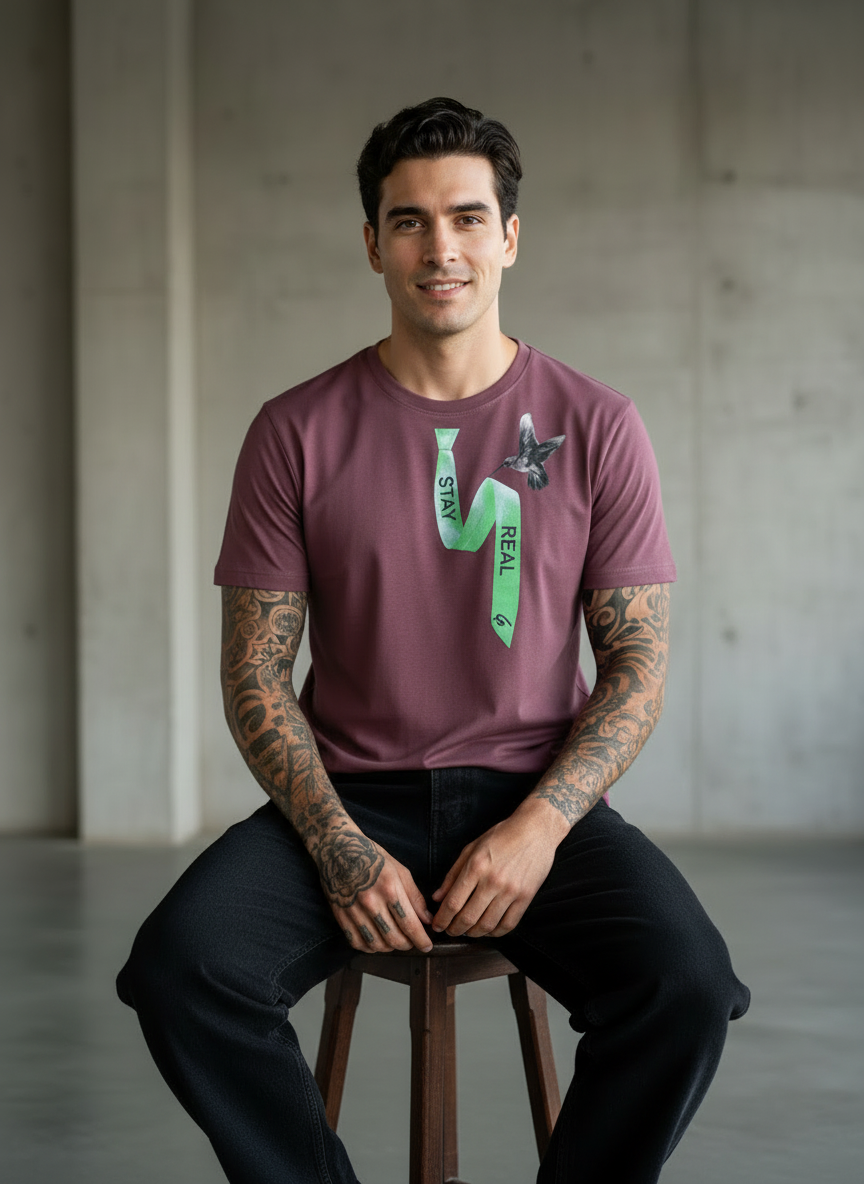 Tie Print Regular Fit Pink T-Shirt