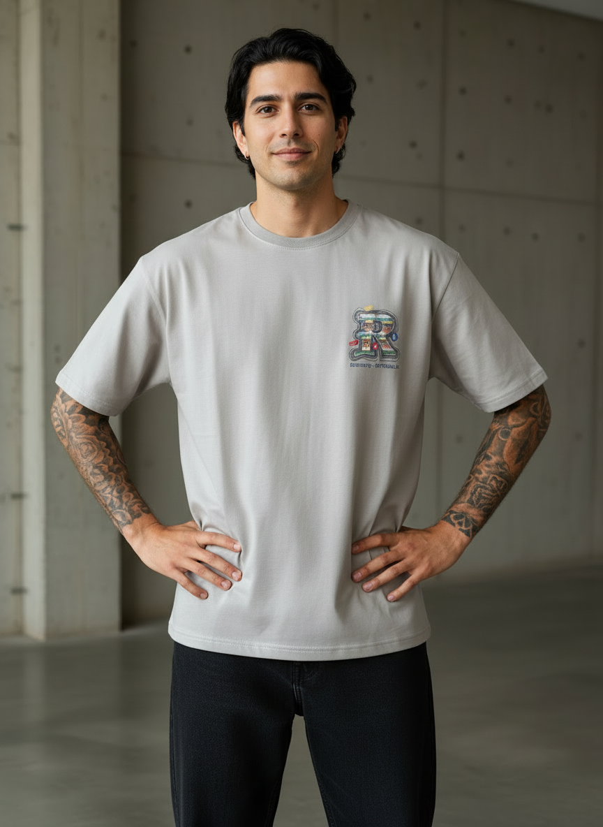 The Social Network Oversized Beige T-Shirt