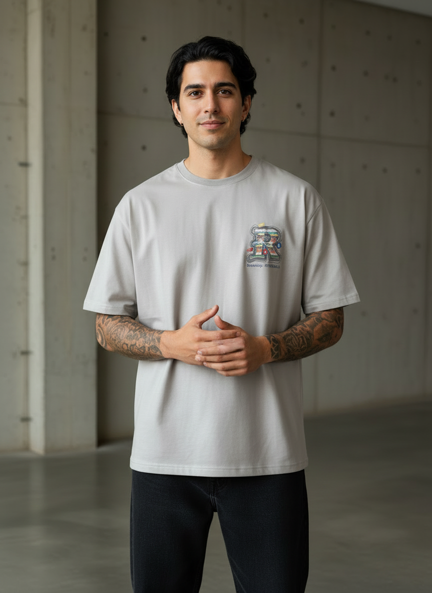 The Social Network Oversized Beige T-Shirt