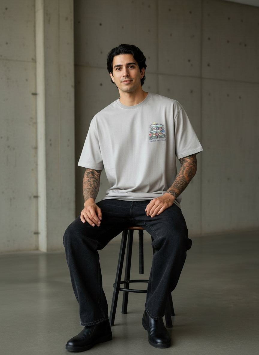 The Social Network Oversized Beige T-Shirt