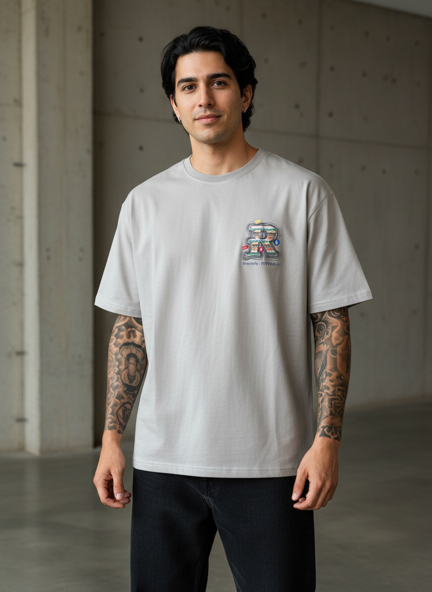 The Social Network Oversized Beige T-Shirt