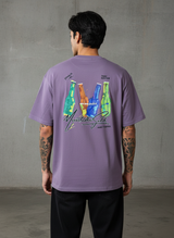 Beer Bottle Oversized Purple T-Shirt