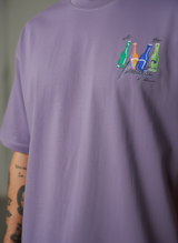 Beer Bottle Oversized Purple T-Shirt
