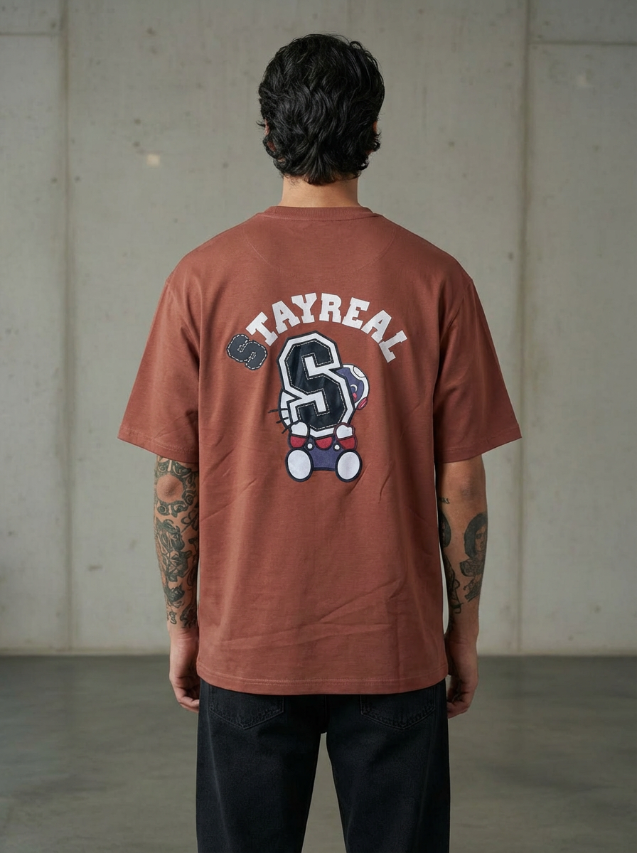 Logo Roll Oversized Rust T-Shirt