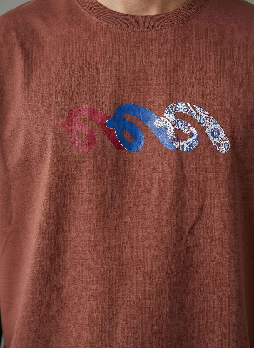 Logo Roll Oversized Rust T-Shirt