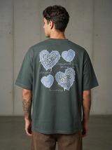 Love and Hope Oversized Dark Green T-shirt