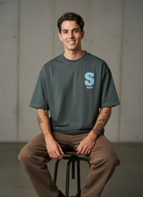 Love and Hope Oversized Dark Green T-shirt
