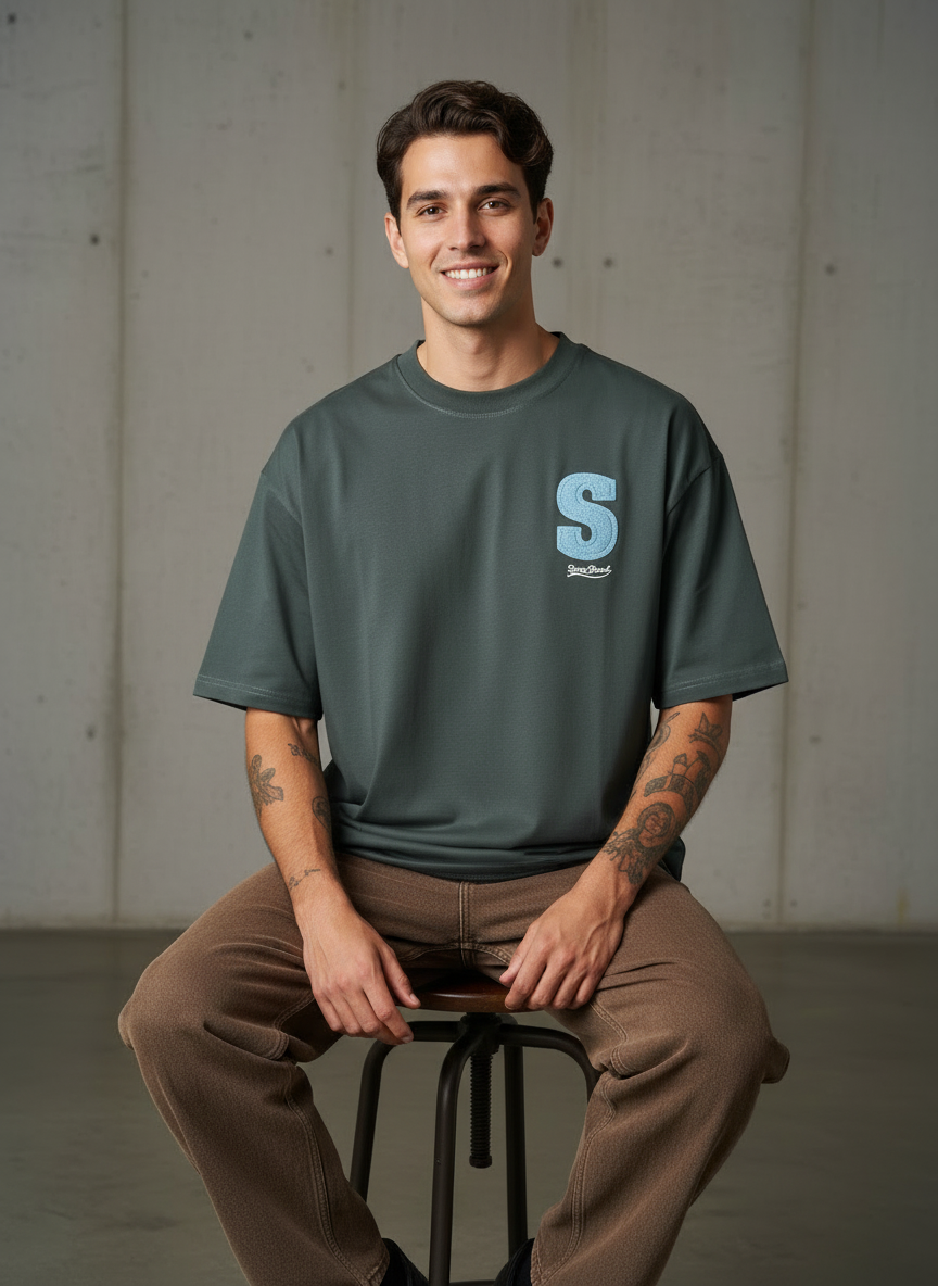 Love and Hope Oversized Dark Green T-shirt