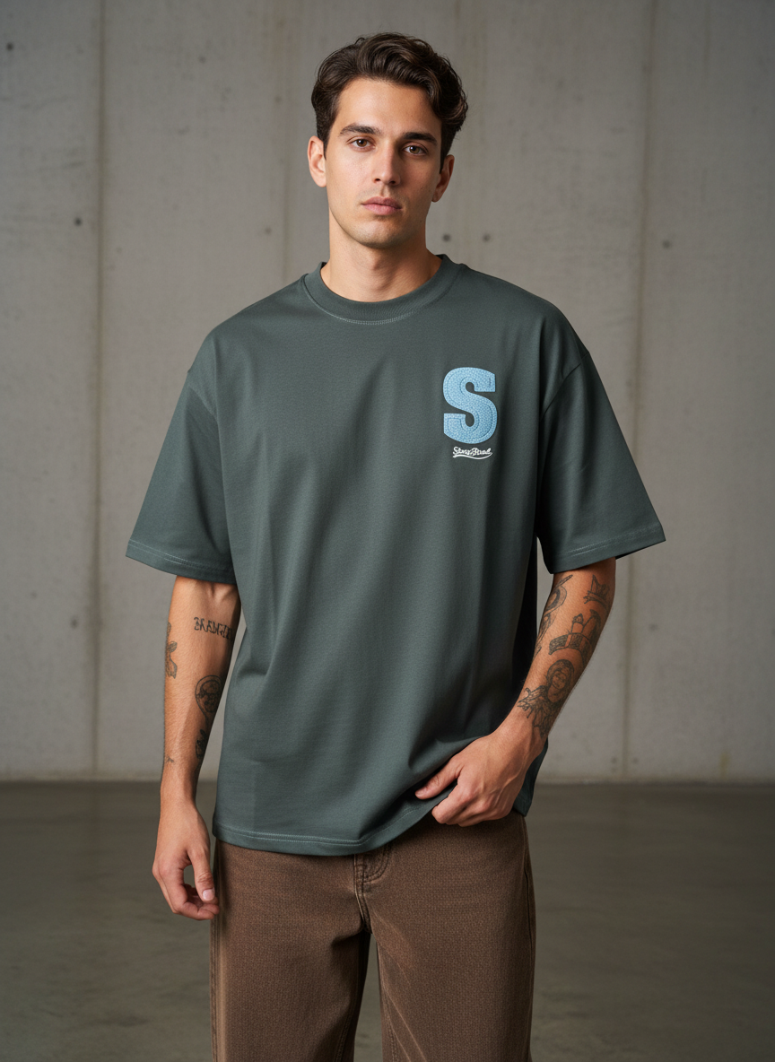 Love and Hope Oversized Dark Green T-shirt