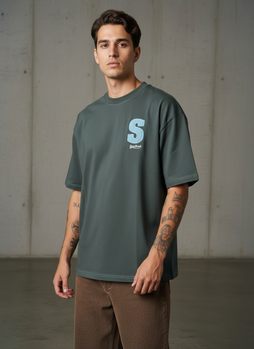 Love and Hope Oversized Dark Green T-shirt