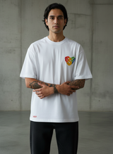 Rainbow Heart Oversized White T-Shirt