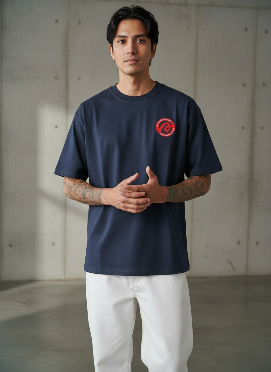 Plan A Oversized Navy Blue T-Shirt