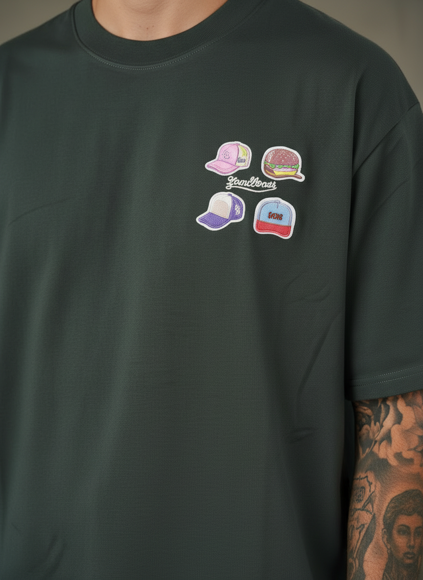 Sunday Morning Oversized Dark Green T-shirt