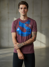 S with an Eye Regular Fit Maroon T-Shirt