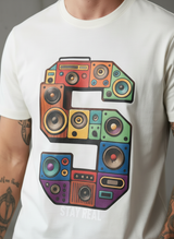 SR Musical Regular Fit White T-Shirt