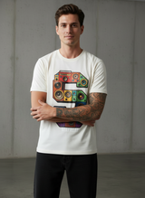 SR Musical Regular Fit White T-Shirt