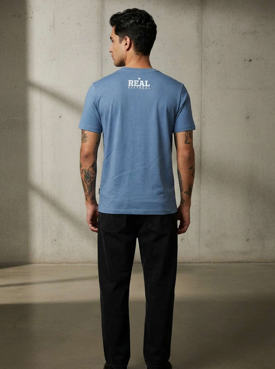 Stay Cam Regular Fit Blue T-Shirt