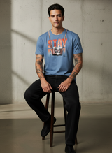 Stay Cam Regular Fit Blue T-Shirt