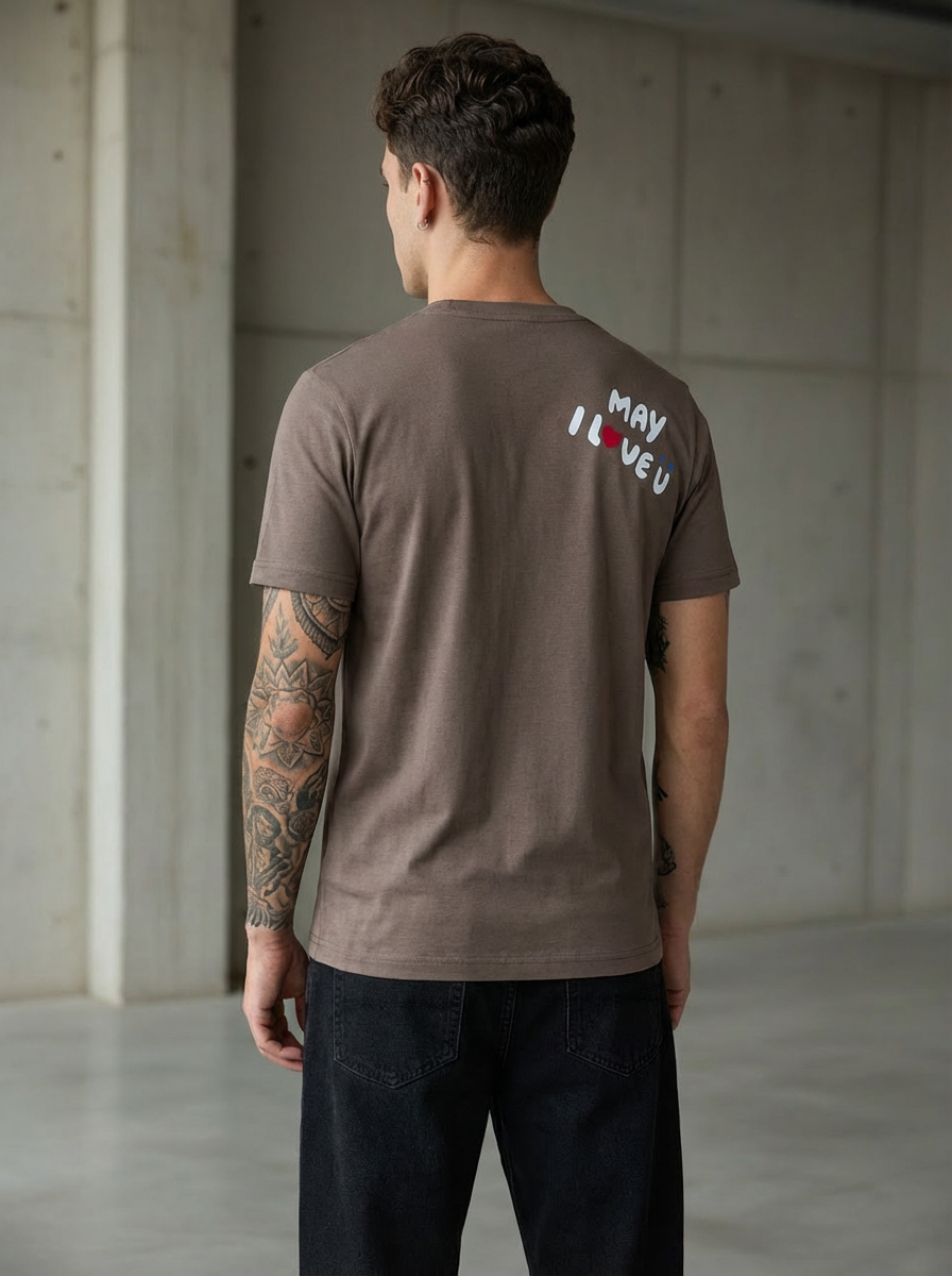 Stay Real Dream Regular Fit Brown T-Shirt