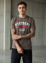 Stay Real Dream Regular Fit Brown T-Shirt