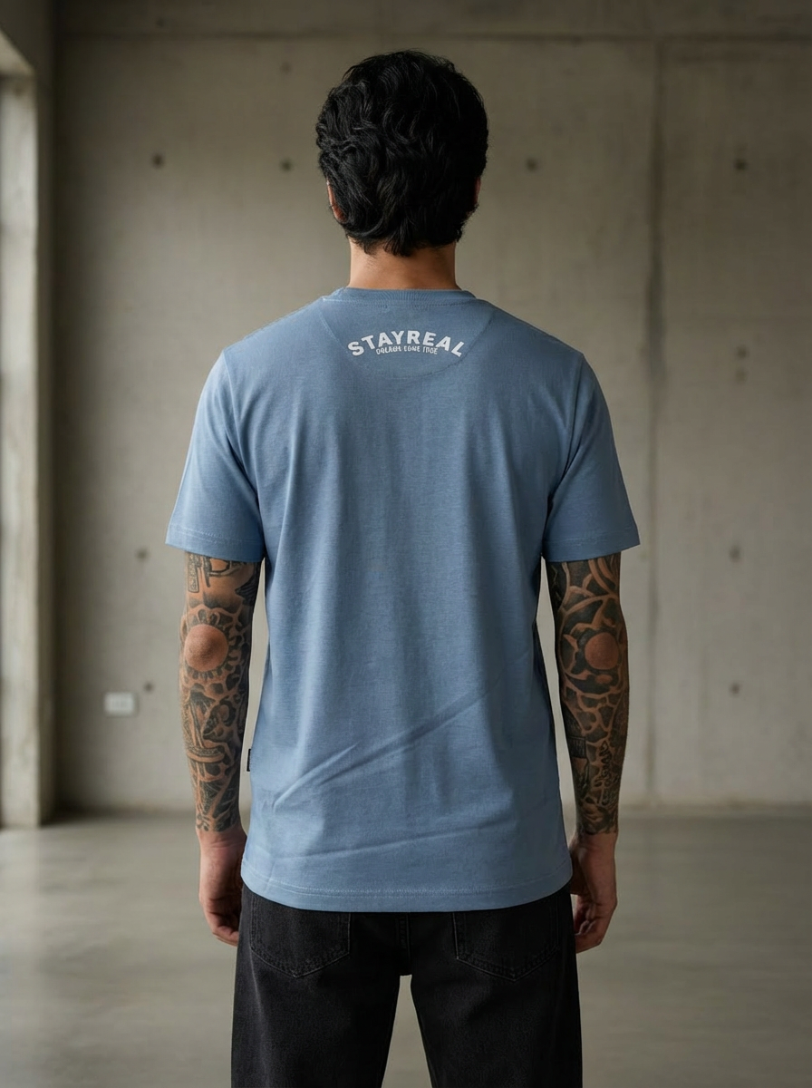 Kitten with S Regular Fit Blue T-Shirt