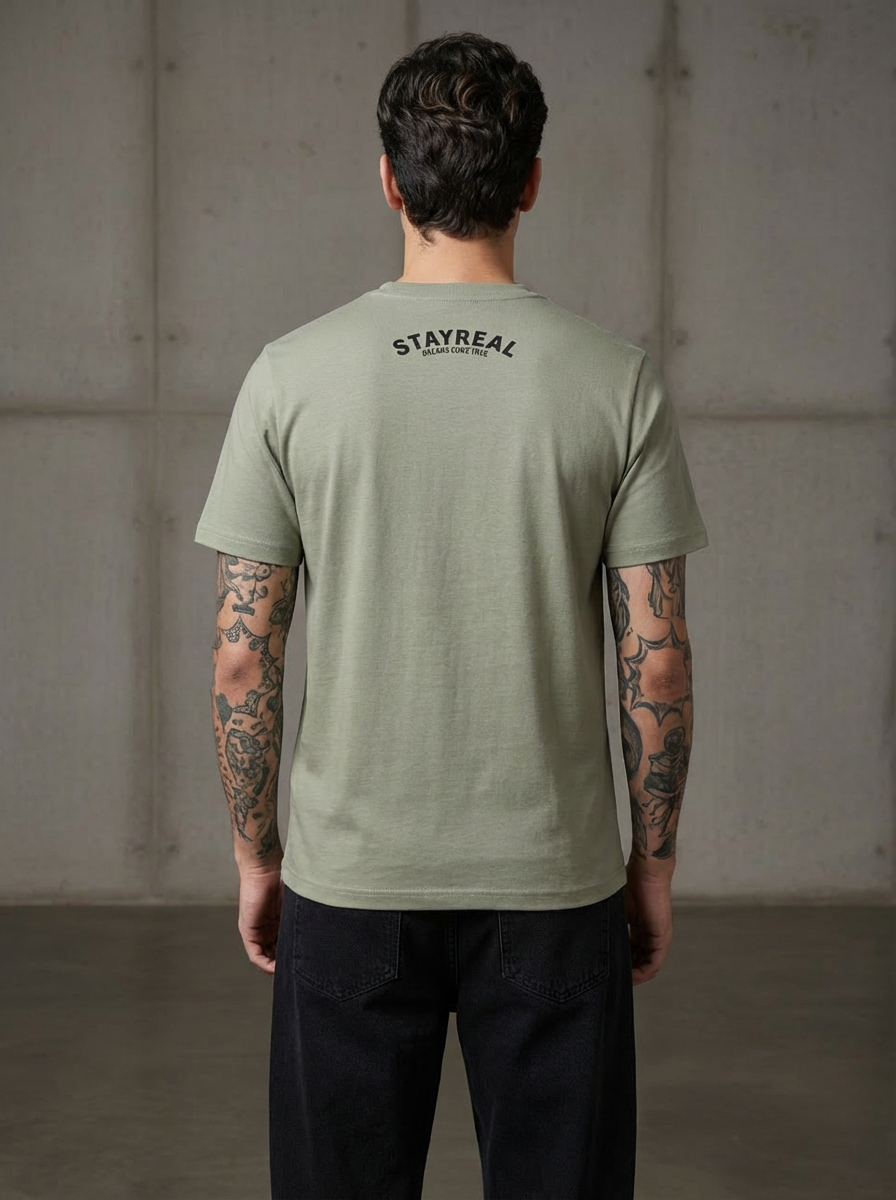 Keep it Real Regular Fit Pistachio Green T-Shirt