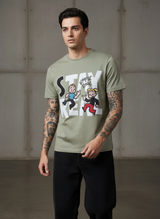 Keep it Real Regular Fit Pistachio Green T-Shirt