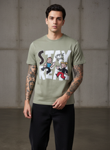 Keep it Real Regular Fit Pistachio Green T-Shirt