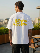 Stay Natural Oversized White T-Shirt