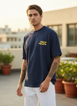 Stay Natural Oversized Navy Blue T-Shirt