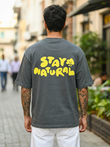 Stay Natural Oversized Dark Green T-Shirt