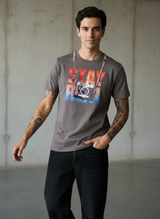 Stay Cam Regular Fit Brown T-Shirt