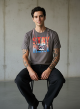 Stay Cam Regular Fit Brown T-Shirt