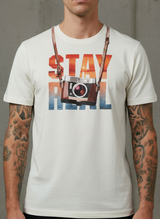 Stay Cam Regular Fit White T-Shirt