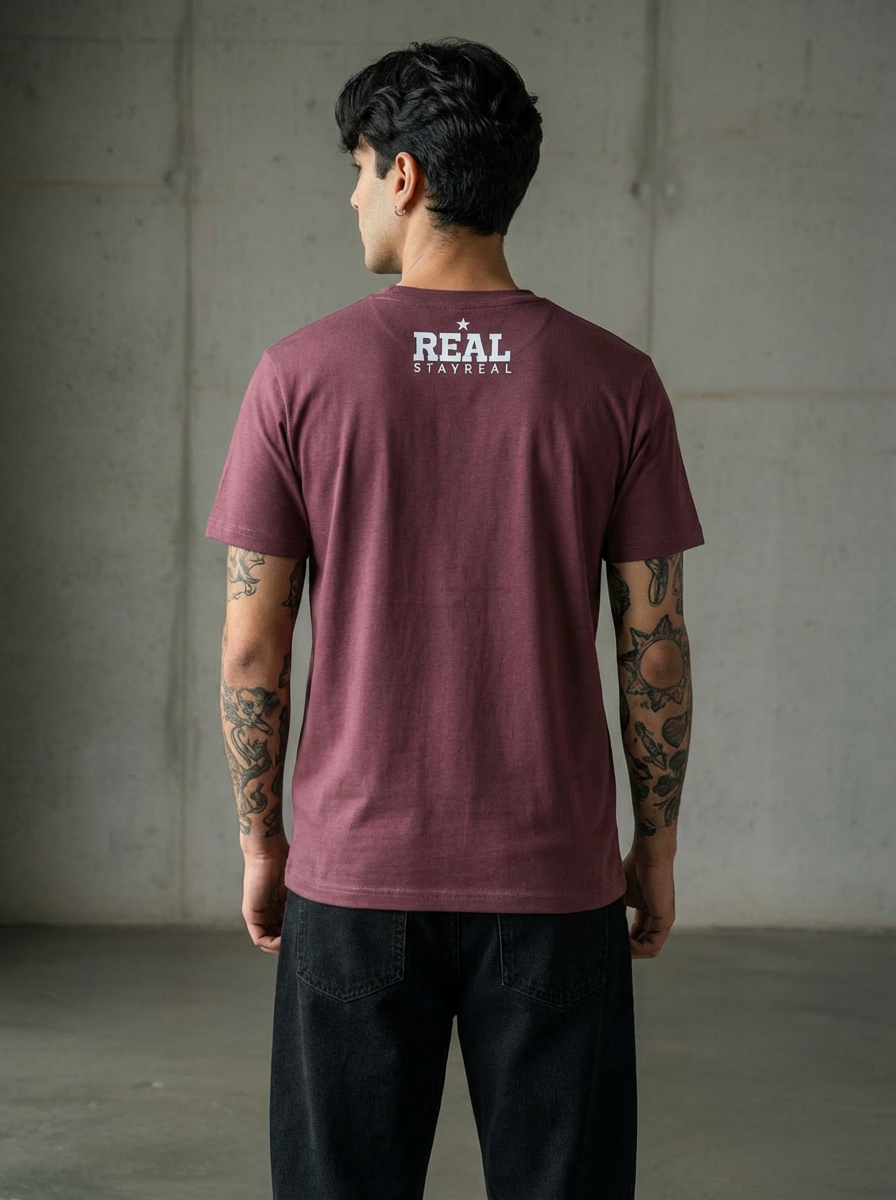 Stay Cam Regular Fit Maroon T-Shirt