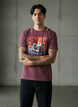 Stay Cam Regular Fit Maroon T-Shirt